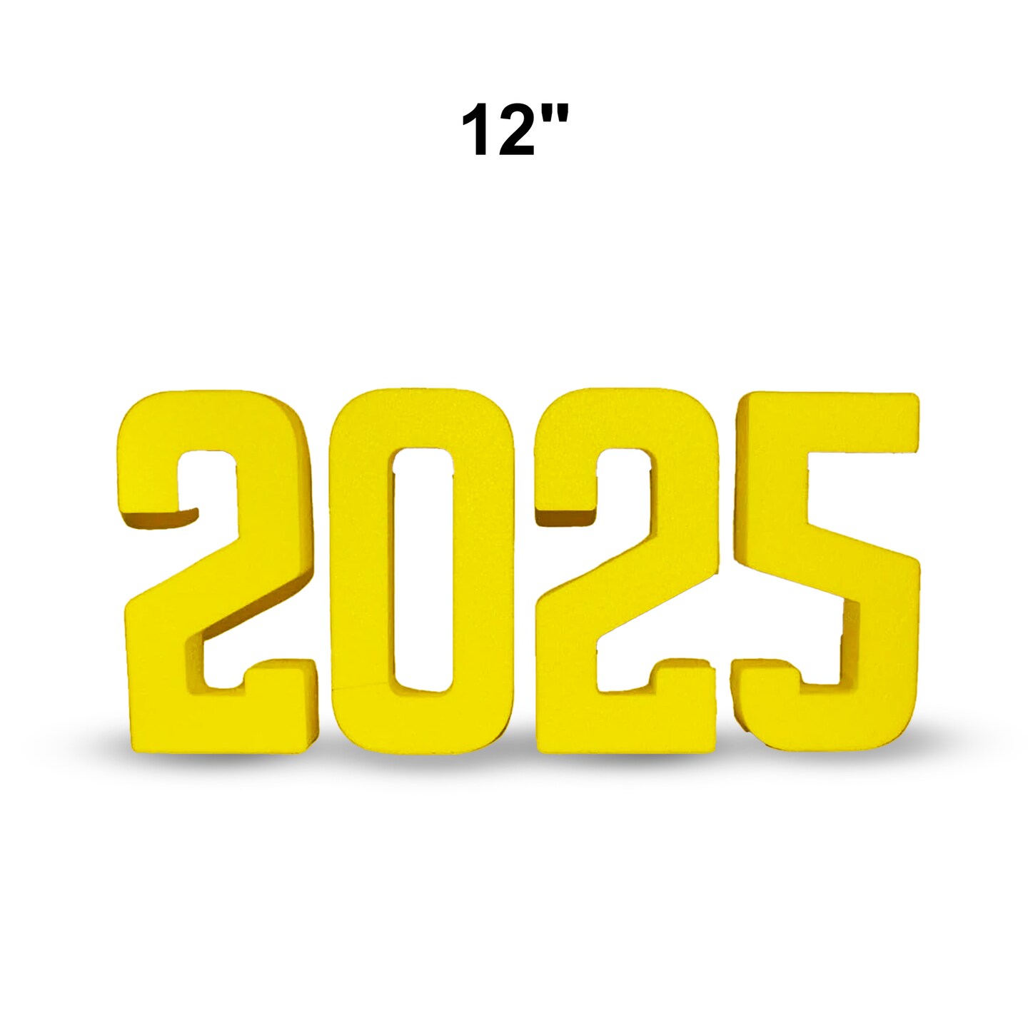 1 Count 2025 Painted Gold Foam Numbers Jumbo Party Decor Customizable Craft Letters 12"