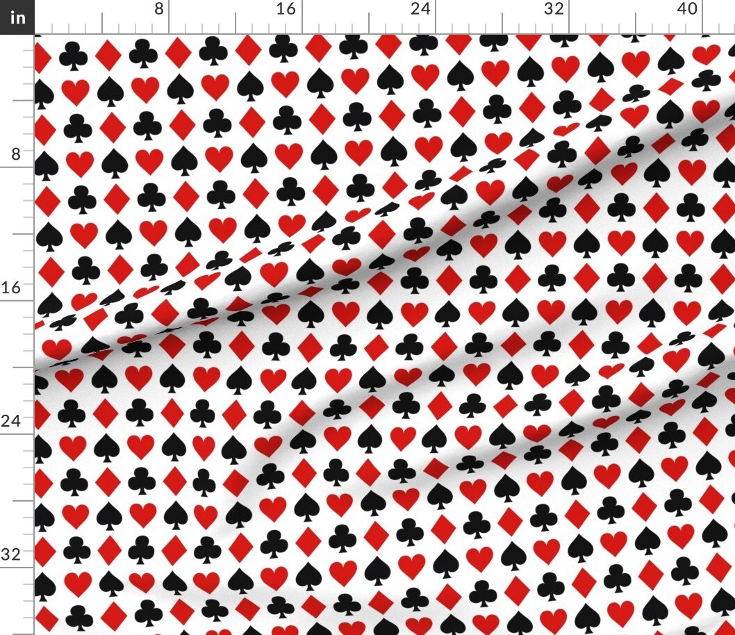 Various Fabrics by the Yard or Fat Quarter Card Small Playing Cards Clubs Casino Gambling Custom Printed Fabric by Spoonflower
