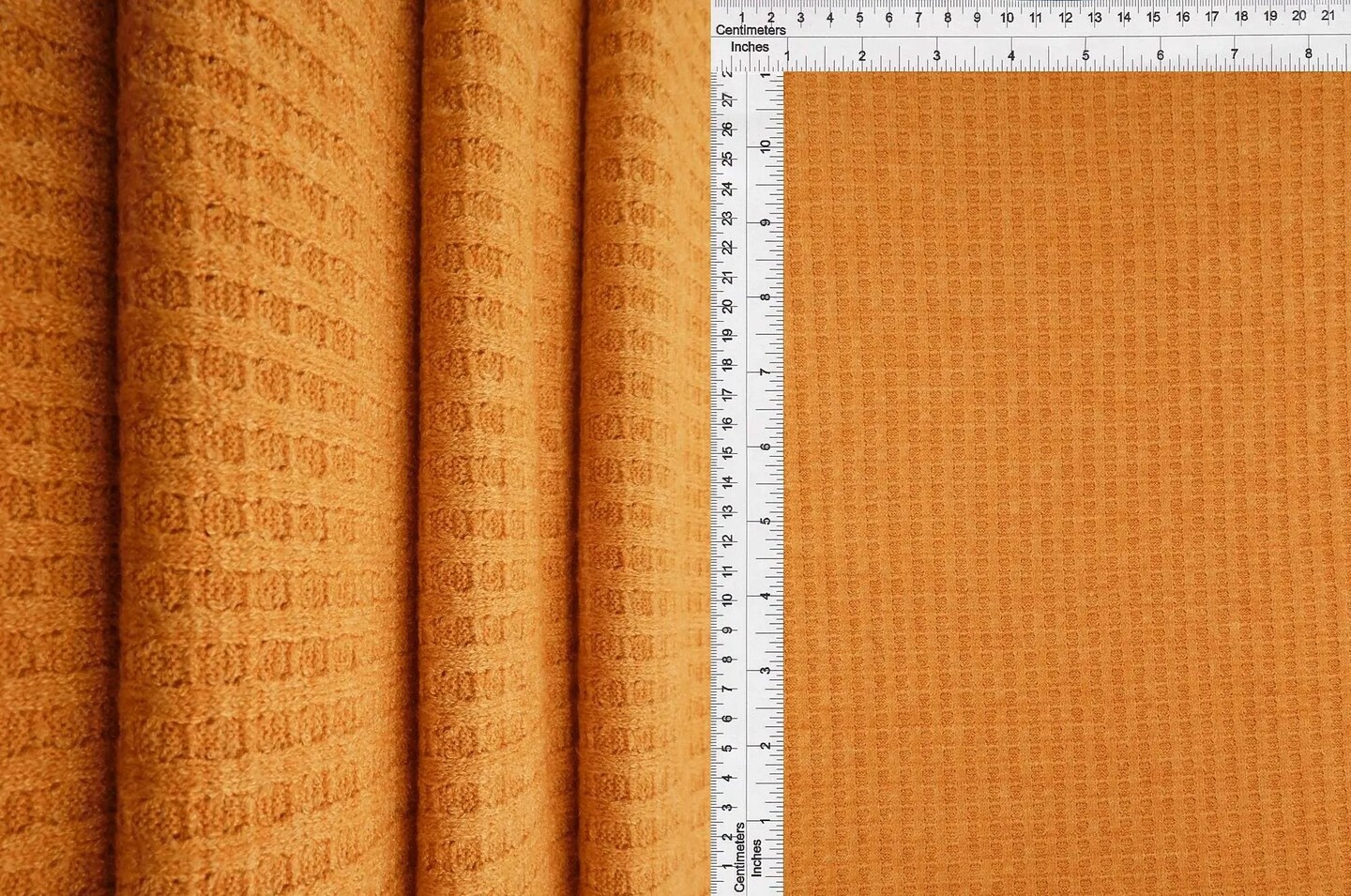 Melange Waffle Knit Fabric 1 Yard Soft Stretch Textured 58/60&#x22; Wide