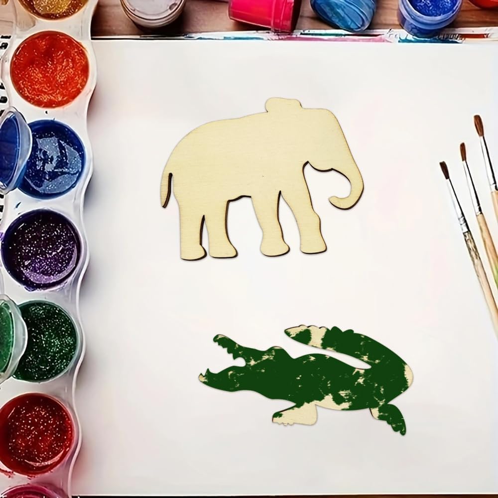 30 Pack Unfinished Wood Animal Cutouts