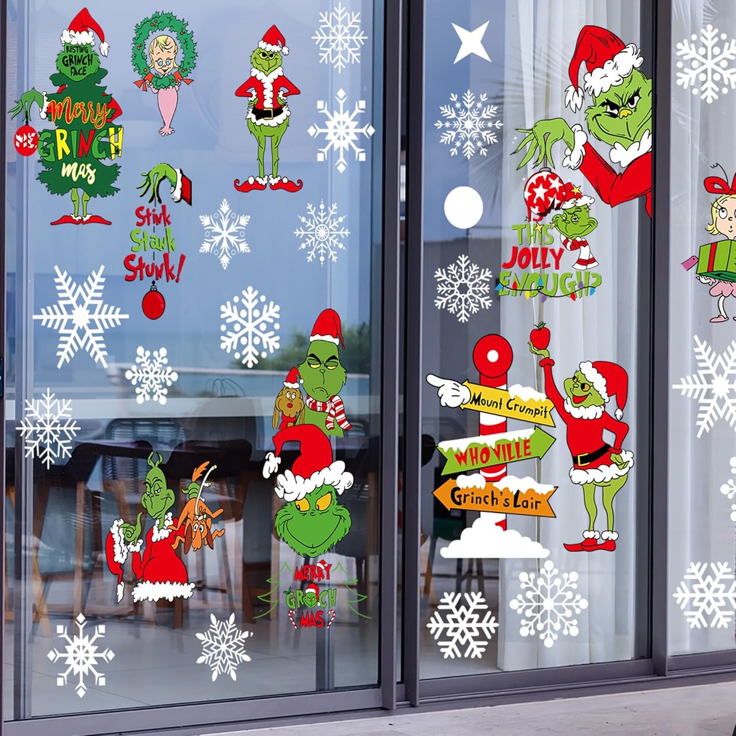 Christmas Window Clings Decorations