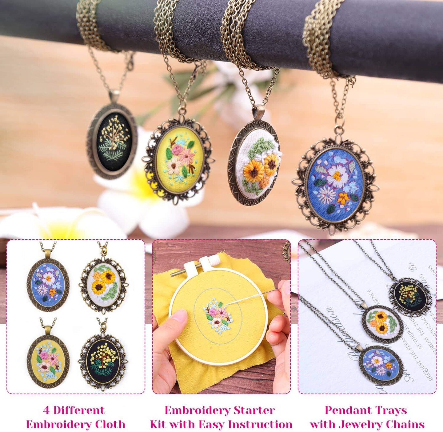 Embroidery Starter Kit with Cross Stitch Patterns