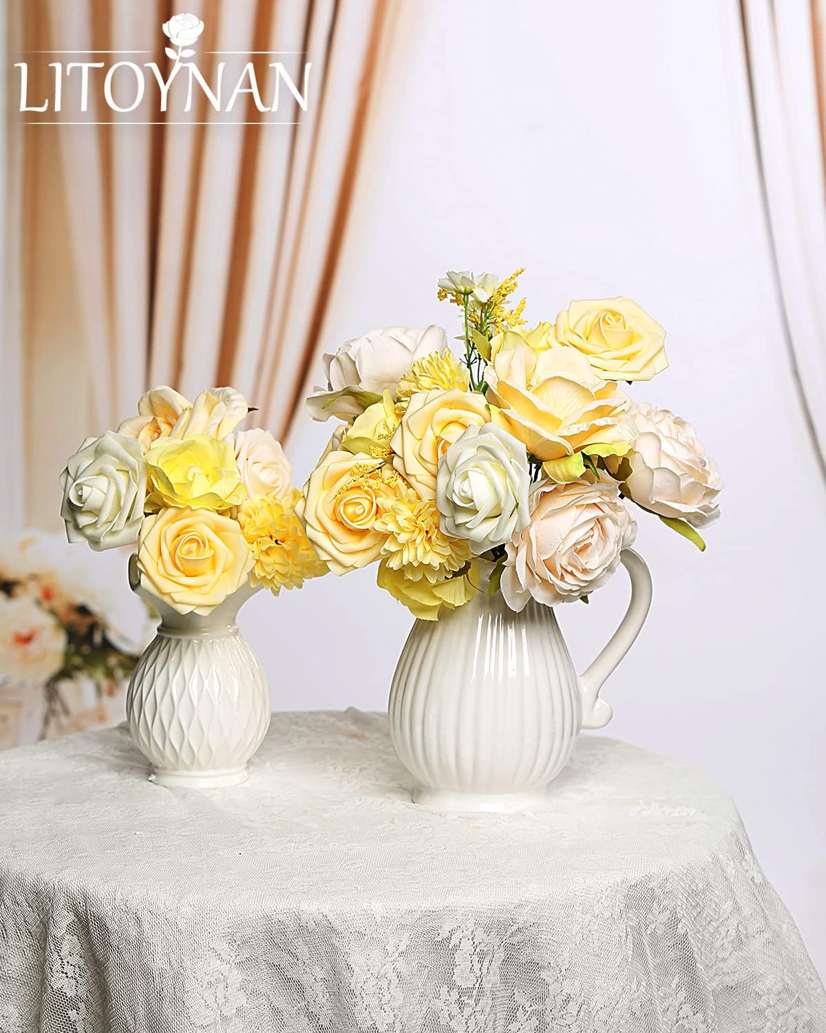 Artificial Flower Combo Flowers Exquisite Yellow Flower Box Set