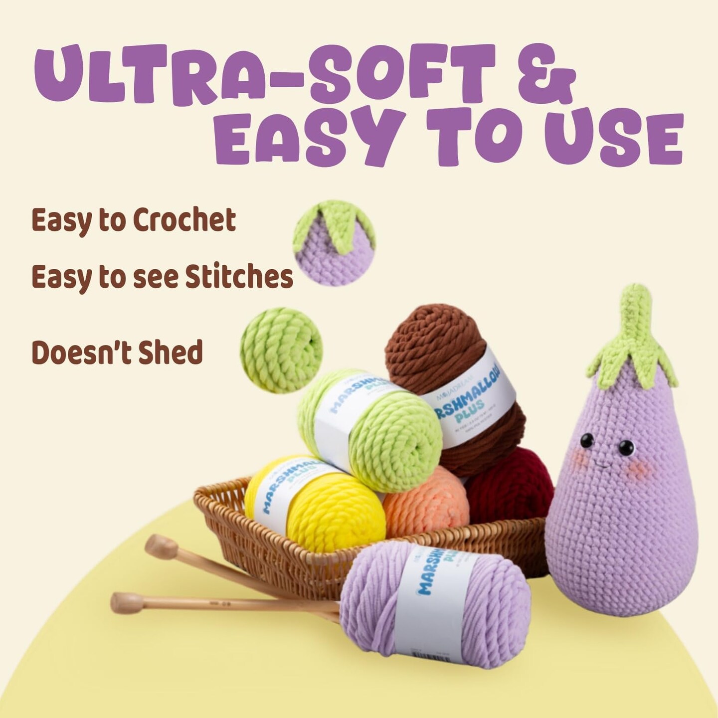 2Pack of 3.5oz/82yds -Chunky Plush Yarn