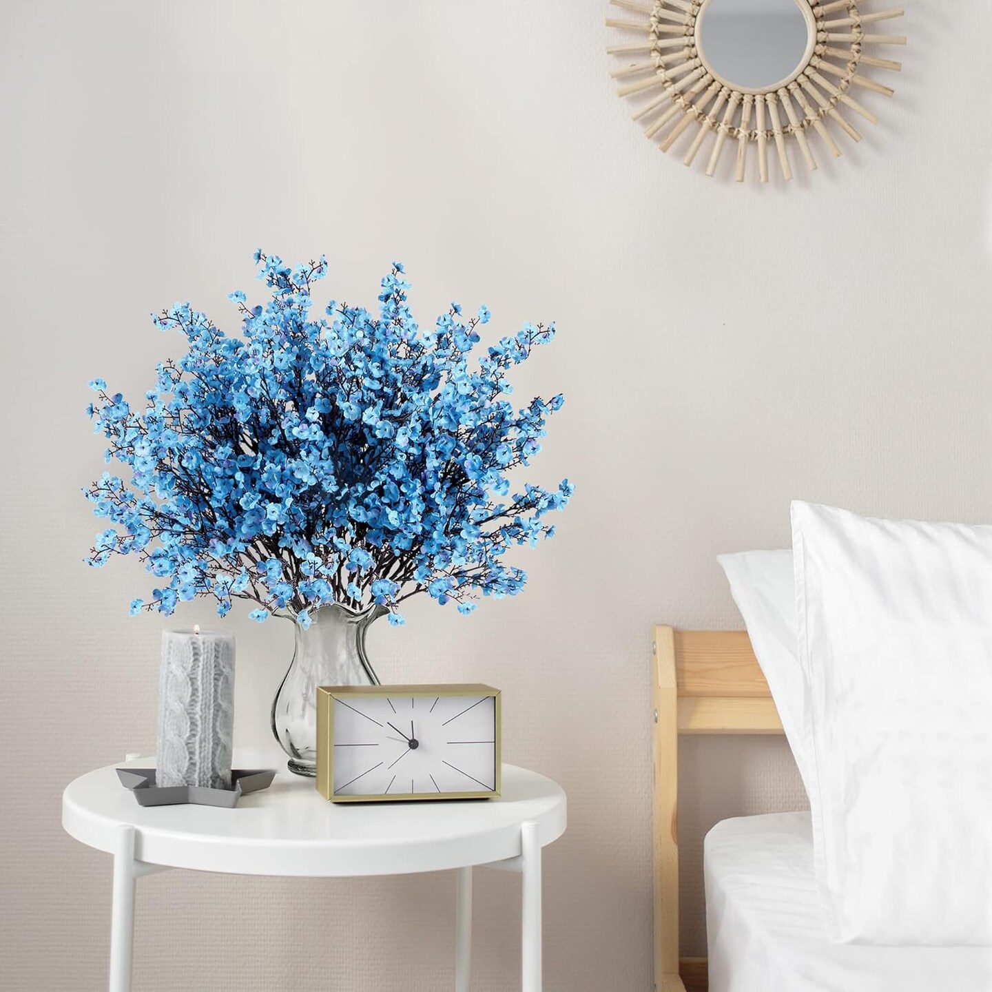 10 Pcs Babys Breath Artificial Flowers (Blue)