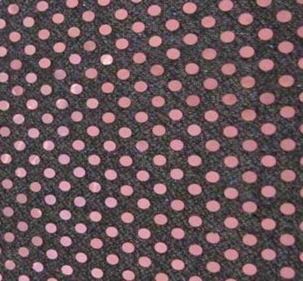 3MM 1 Yard Width 42/43 inches Black &#x26; Pink Sequin Fabric on American Knit Lightweight Apparel, Costume Fabric