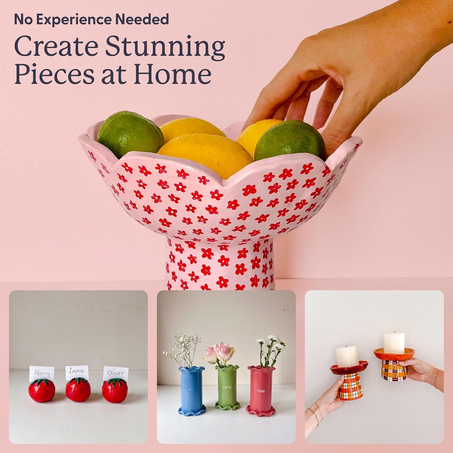 The Original Pottery Starter Kit - Complete Air Dry Clay + Painting Beginner Set