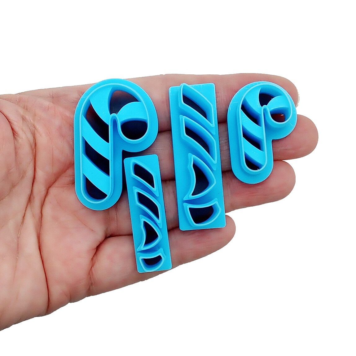 Candy Cane with Stripes Polymer Clay Cutters, 4 pc, Adorabilities