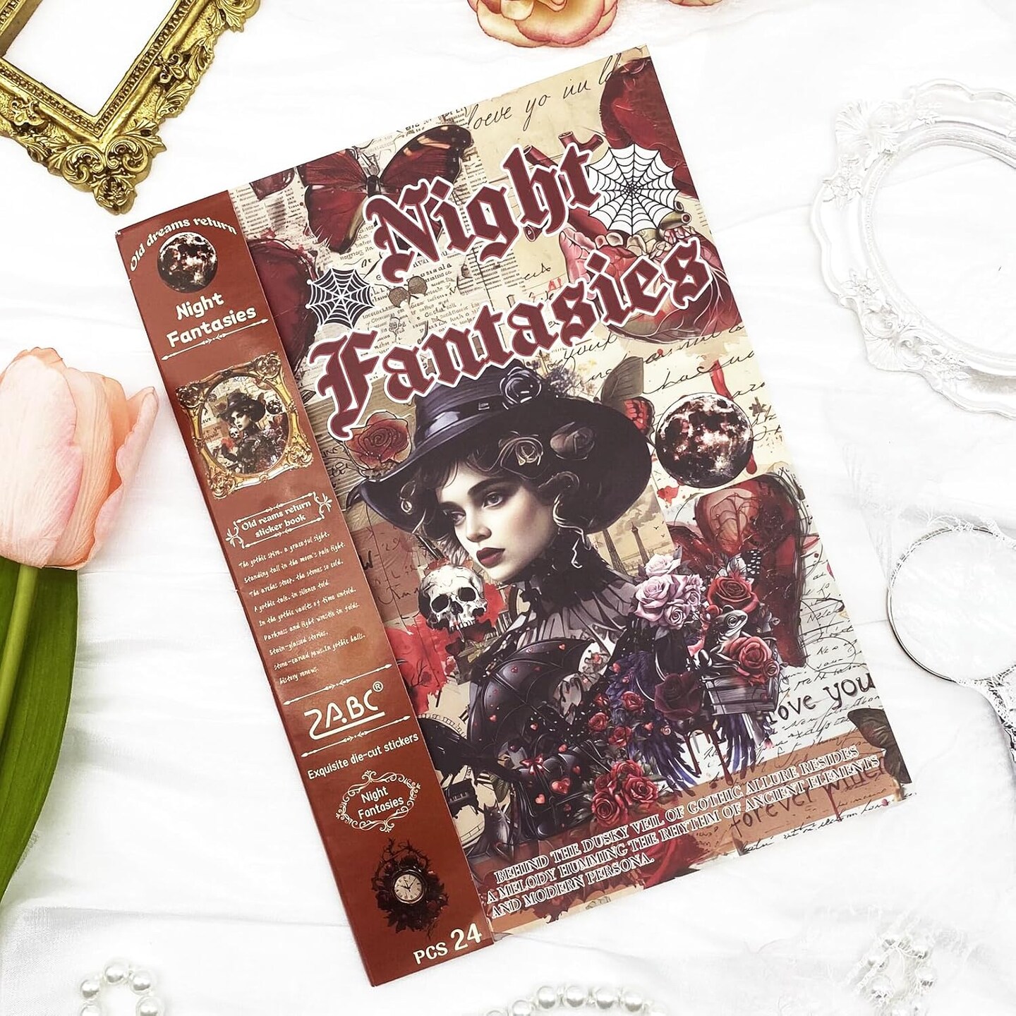 557pcs Vintage Scrapbook Stickers Book Stickers - Night Fantasies