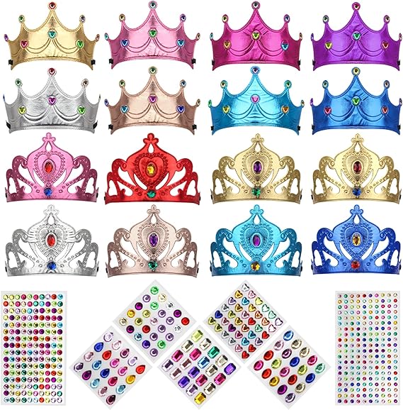 23 Pieces Foam Crowns Set, Princess Tiaras Crowns DIY