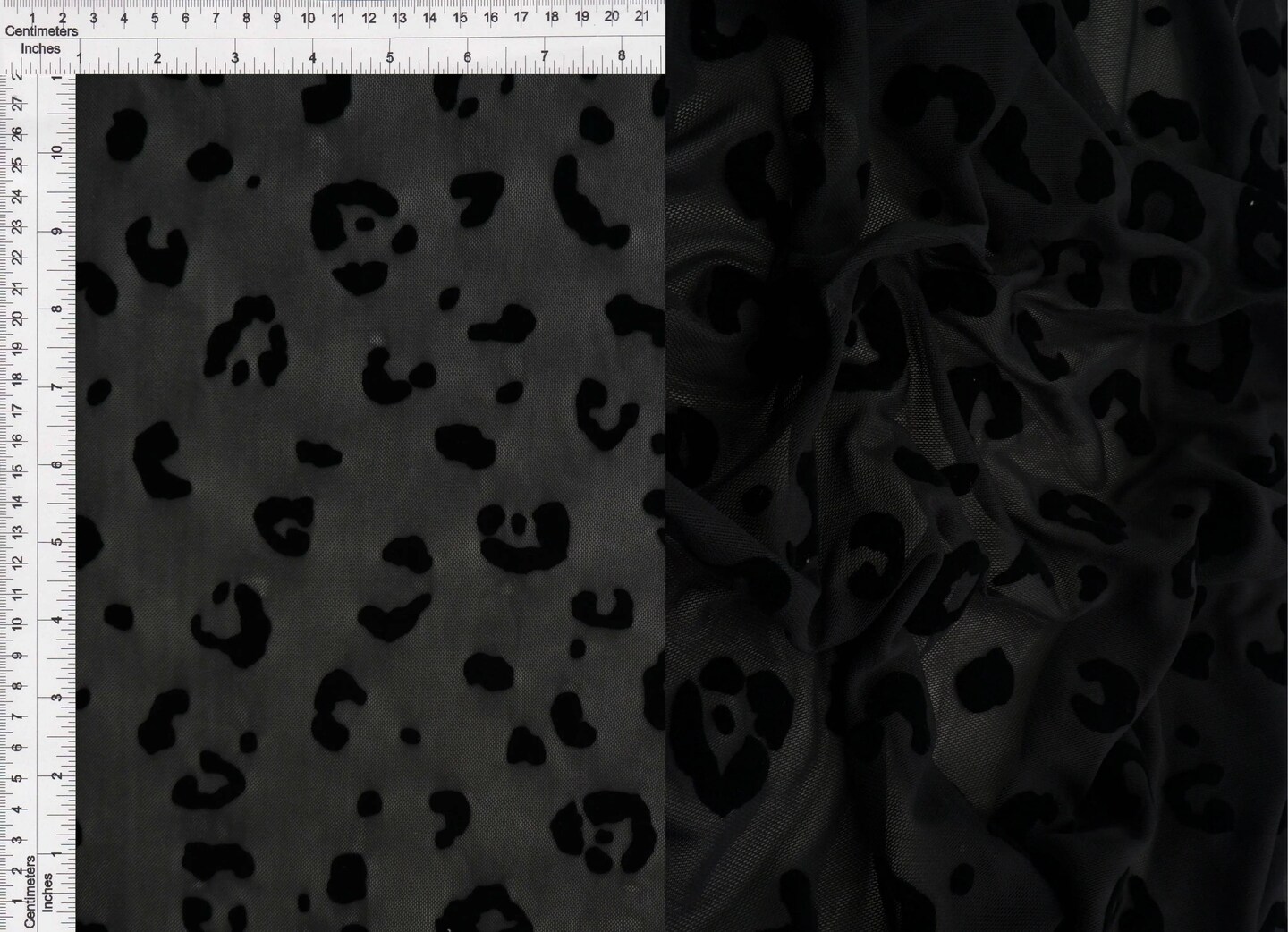 1 Yard Leopard Flocking Mesh Fabric, 56/57″ Wide Polyester Spandex Blend