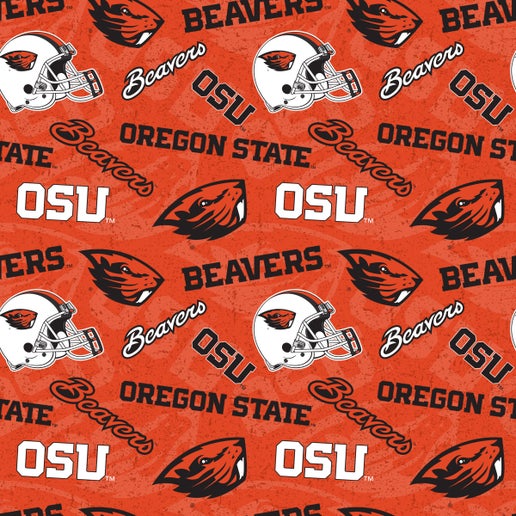 Licensed NCAA Oregon State University Tone on Tone OS-1178 Cotton Fabric by the Yard
