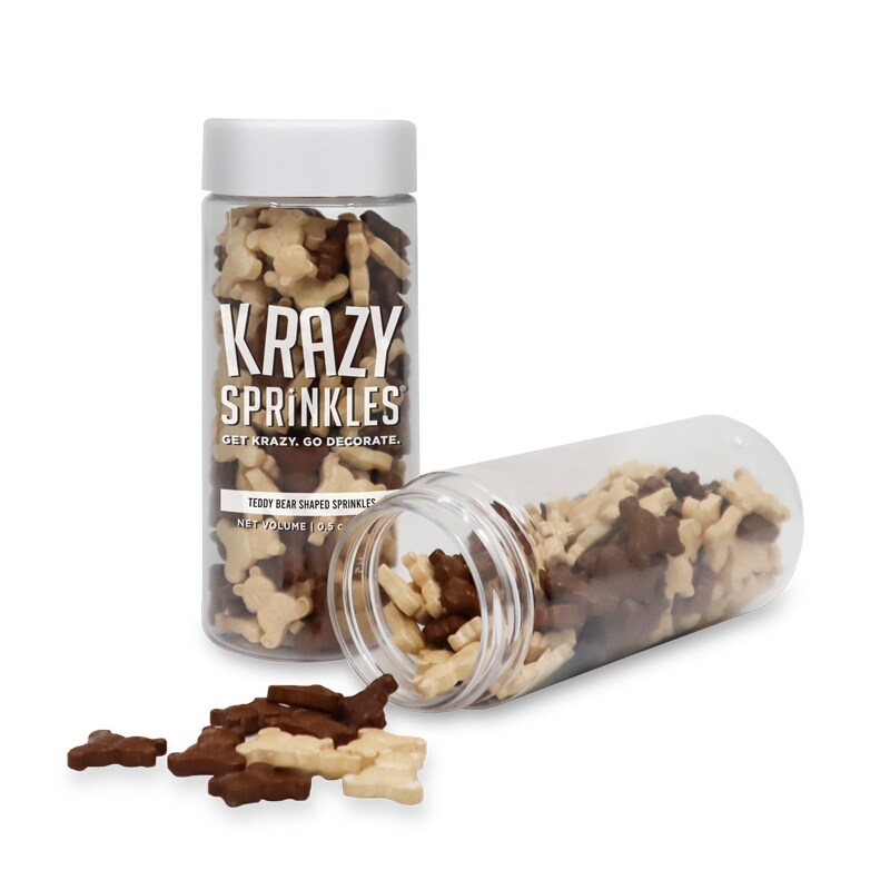 Krazy Sprinkles - Teddy Bear Shapes (1/2 Cup, 1x Jar) for Cakes, Ice Cream &#x26; Cookies