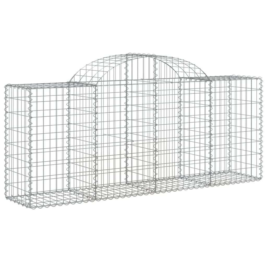 vidaXL Arched Gabion Baskets 10 pcs 78.7&#x22;x19.7&#x22;x31.5&#x22;/39.4&#x22; Galvanized Iron