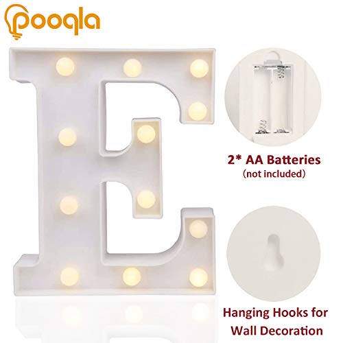 LED Marquee Letter Lights Sign, Light Up Alphabet Letter for Home Party Wedding Decoration E