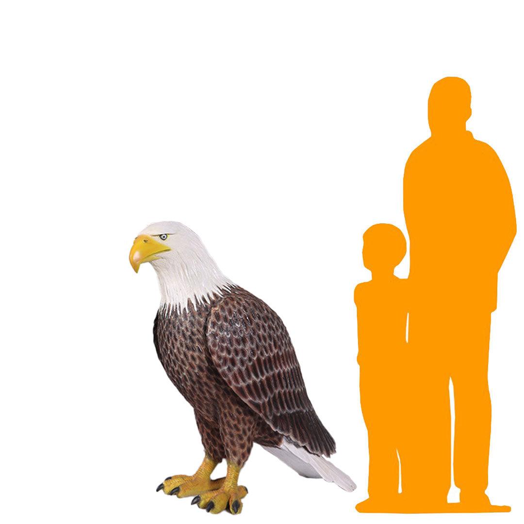 Standing Bald Eagle Life Size Statue