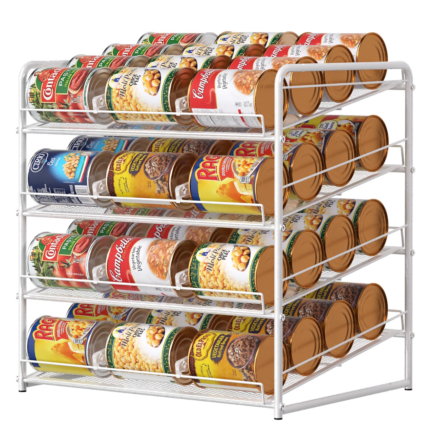 Can Rack Organizer 4-Tier Metal Can Rack Organizer Holds Up to 48 Cans ...