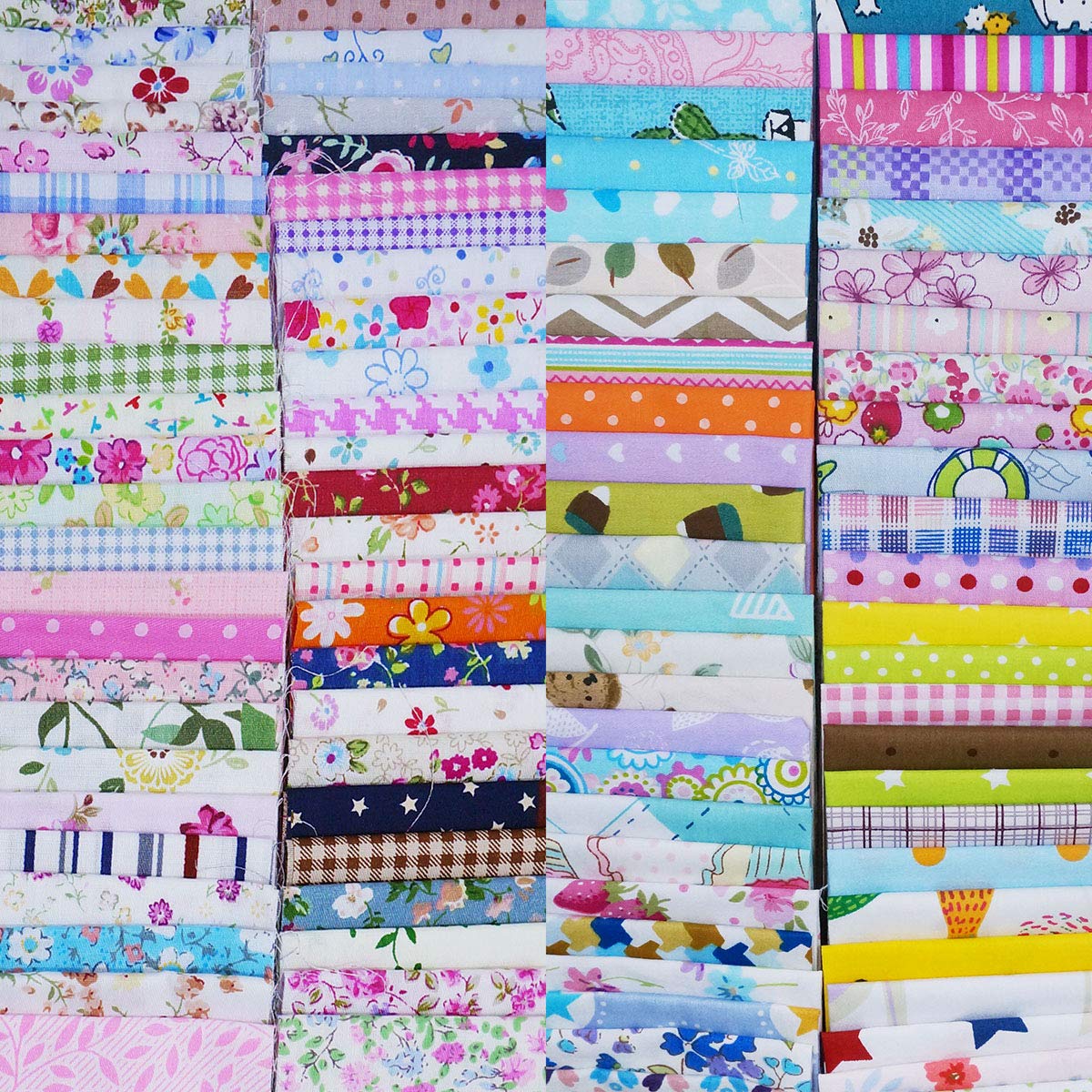 100 Piece Quilting Fabric,6&#x22; x 6&#x22; (15x15cm) Cotton Craft Fabric Bundle Squares Patchwork Pre-Cut Quilt Squares for DIY Sewing Scrapbooking Quilting Dot Pattern