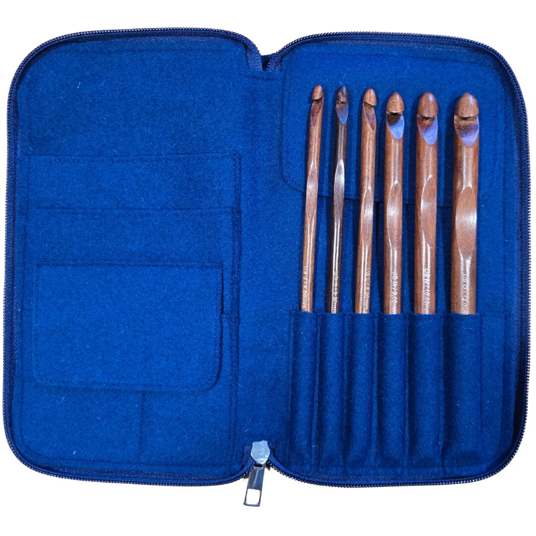 My Two Ladies | Crochet Hook Set | Rosewood | Sizes J, K, L, M, N, O | w/custom case