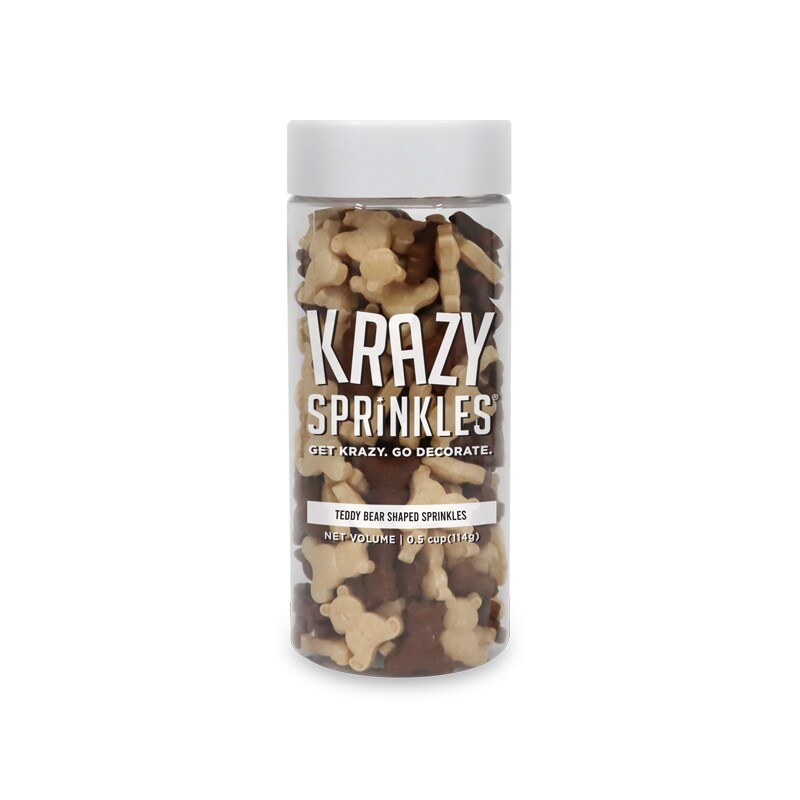Krazy Sprinkles - Teddy Bear Shapes (1/2 Cup, 1x Jar) for Cakes, Ice Cream &#x26; Cookies