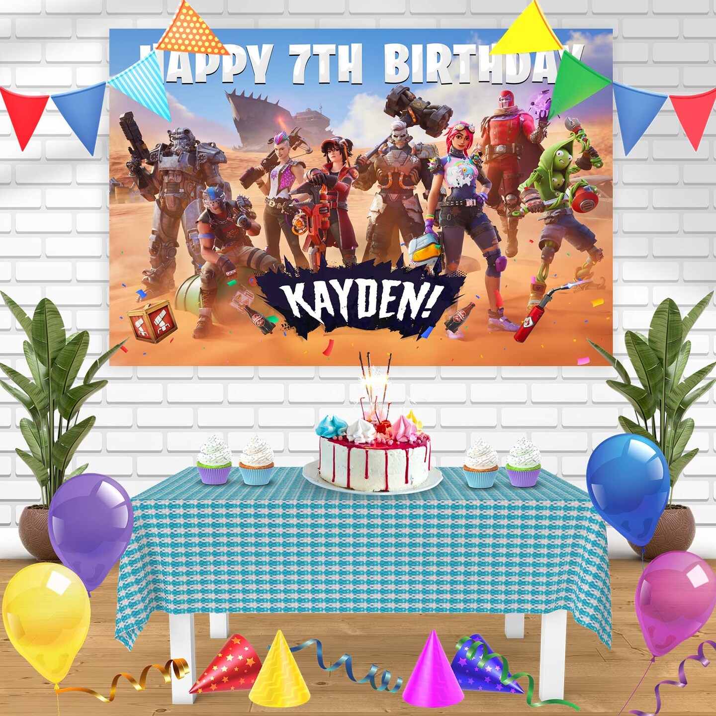The Fortnite Chapter 5 Season 3 Wrecked Birthday Banner Personalized Party  Backdrop Decoration 60 x 44 | MakerPlace by Michaels, image size:1080x1080