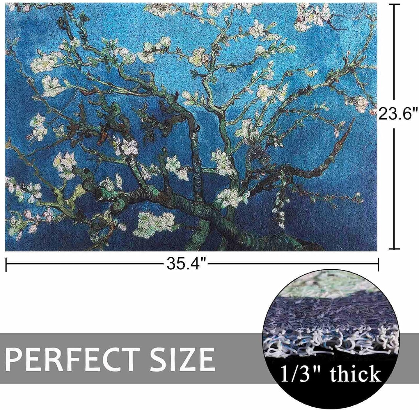 Spring 23.6&#x22; x 35.4&#x22; Colorful Doormats Entrance Front Door Rug Funny Outdoors/Indoor/Bathroom/Kitchen/Bedroom/Entryway Floor Mats&#xFF0C;Non-Slip Polyvinyl Chloride (Plum Blossom)