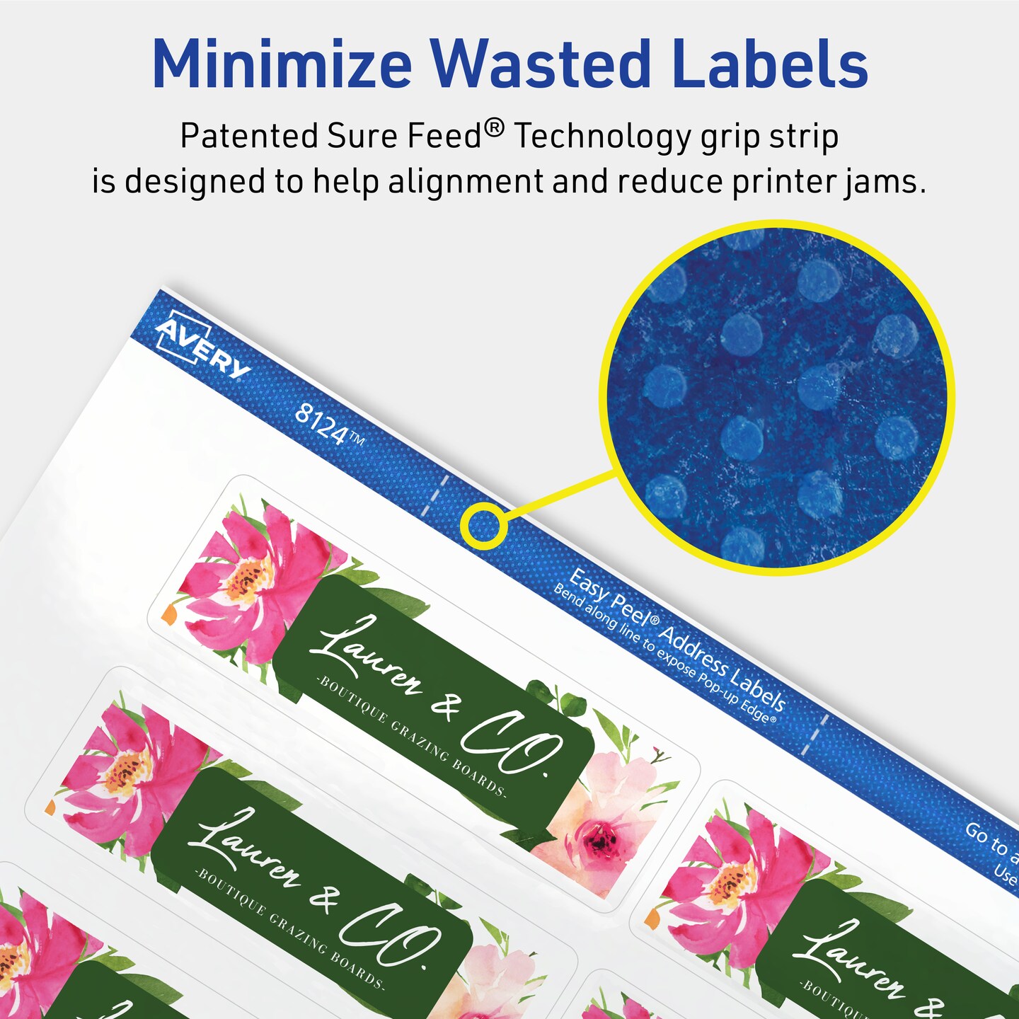 Avery Printable Address Labels with Sure Feed, 1-1/3" x 4", Matte Clear, Permanent Adhesive, Laser & Inkjet, 140 Blank Mailing Labels (8124)