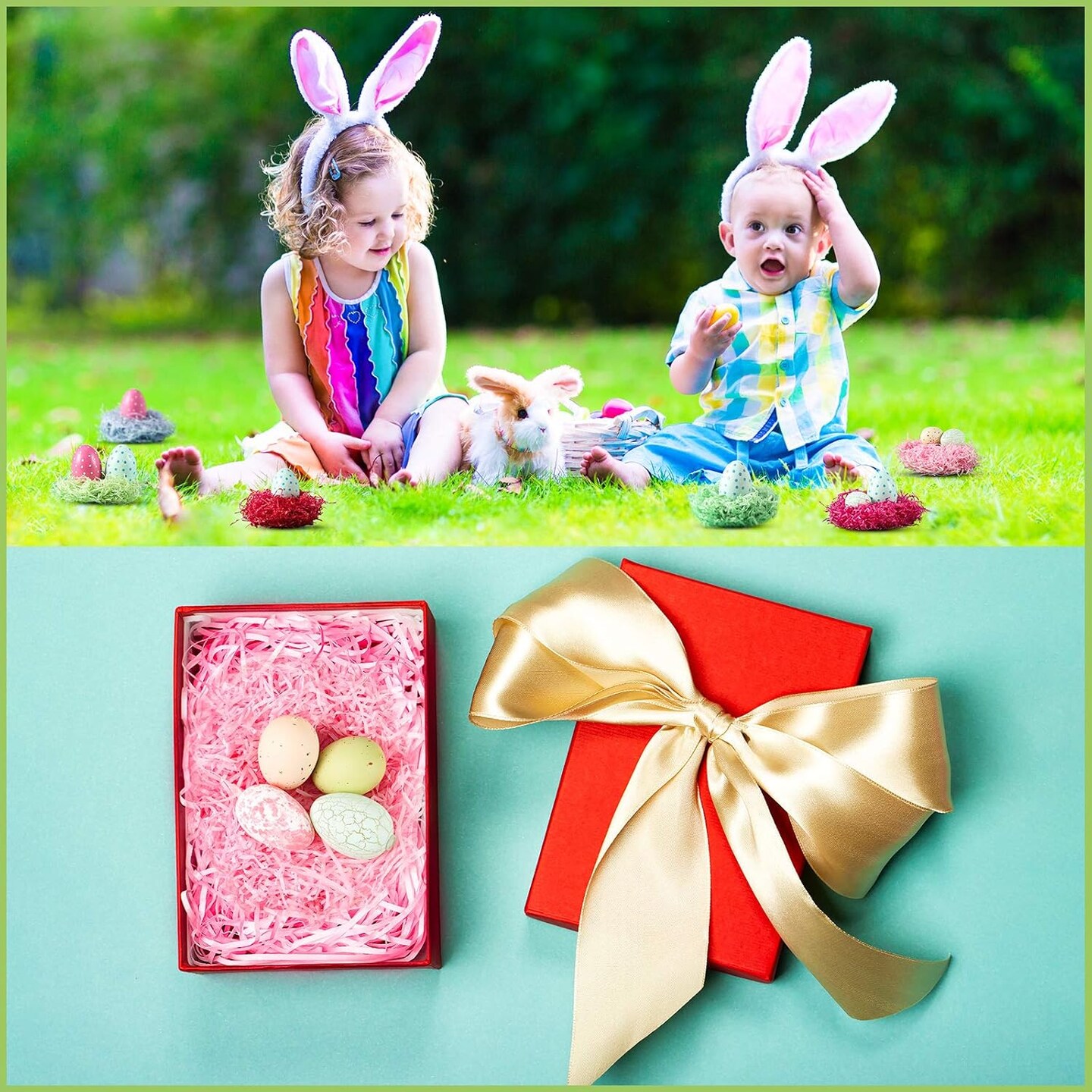 0.6 Oz/ 300 g Easter Basket Grass Filler Paper Multicolor Stuffing Grass Bulk Shredded Tissue Easter Basket Gift Filler for Egg Stuffer Party Supplies DIY Candy Package(Multicolored)