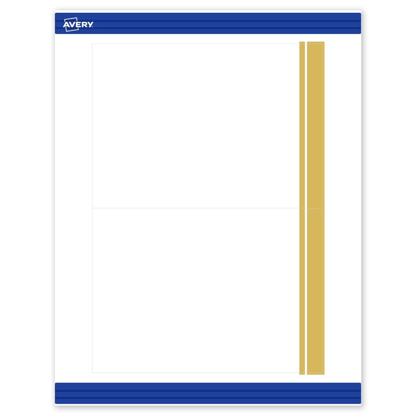 Avery Printable Rectangle Invitation Cards, Gold Double-Dipped Edge, 5" x 7", Matte White Rectangle Invitation Cards, Laser/Inkjet, 20ct, Great for Invitation Cards