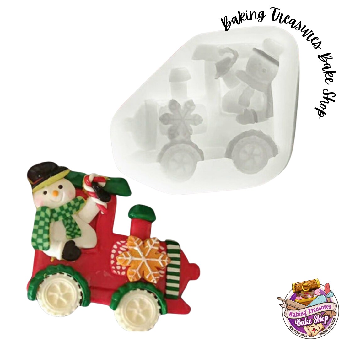 Christmas Snowman Driving Silicone Mold