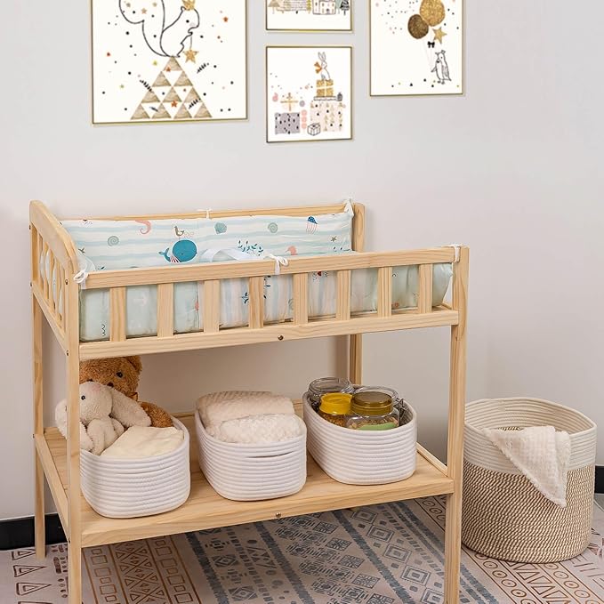 Cube Shelf Closet Storage Baskets Bins Set 3,Woven Basket for Organizing/Storage,Long-lasting &#x26;Skin-friendly Toy Storage Basket Bin,Stylish Room Decor Basket,Off White Cotton Rope Basket