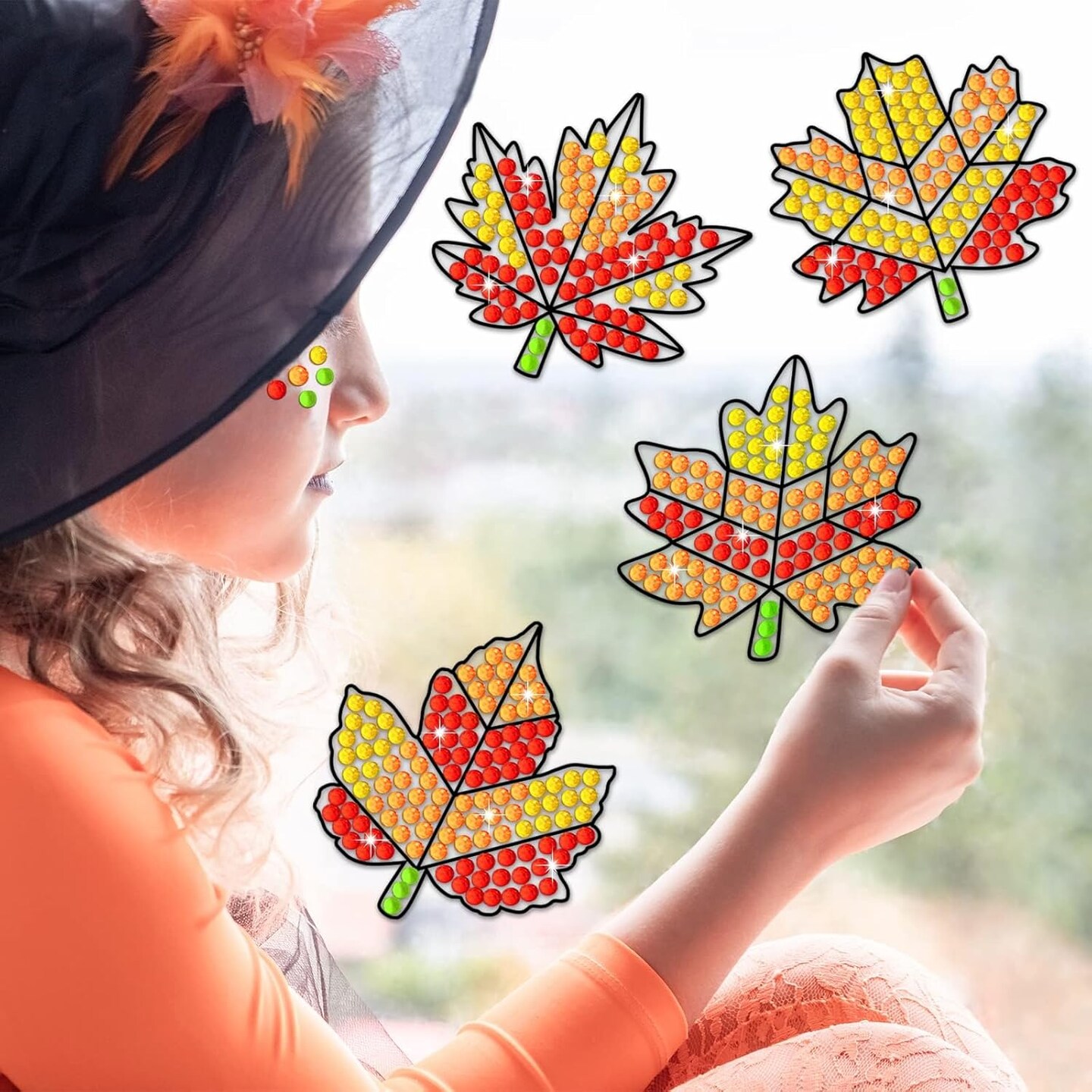 Fall Craft Diamond Gem Gemmers Thanksgiving Art Crafts 6.1 x 6 x 0.02 inches