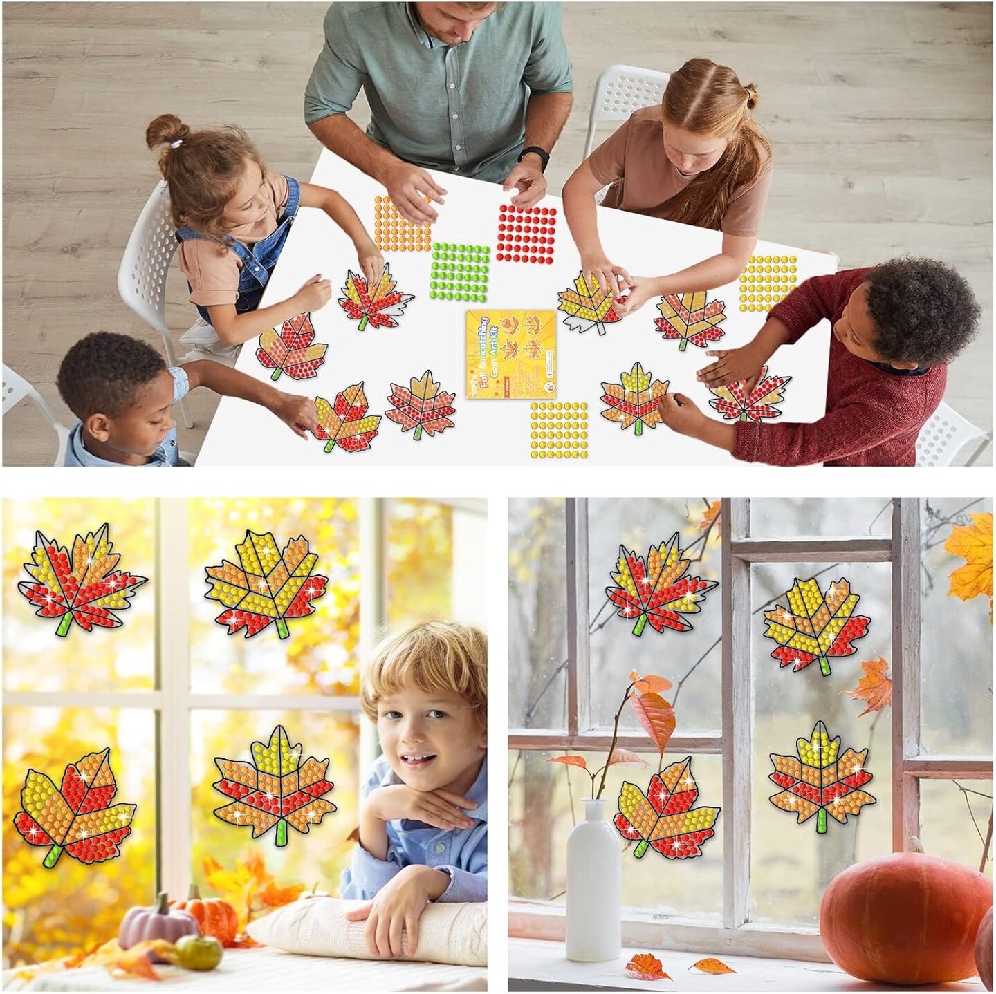 Fall Craft Diamond Gem Gemmers Thanksgiving Art Crafts 6.1 x 6 x 0.02 inches