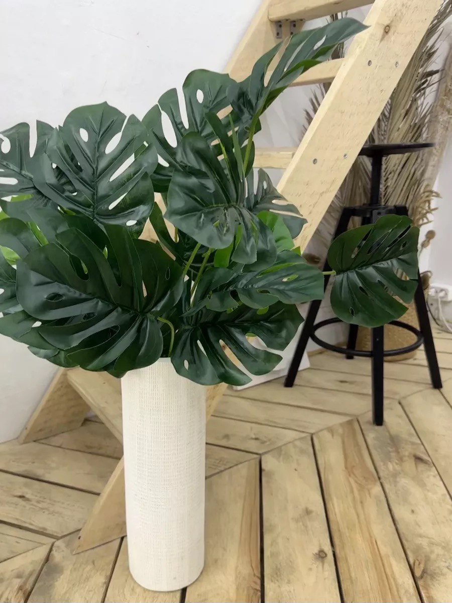 Artificial Monstera Leaves Tree Faux Turtle Leaf Plant for Home Decor Fake Banana Leaves Tree for Office Indoor Outdoor