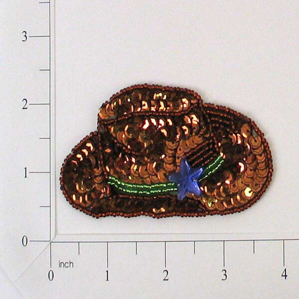 Cowgirl Hat Sequin Applique/Patch