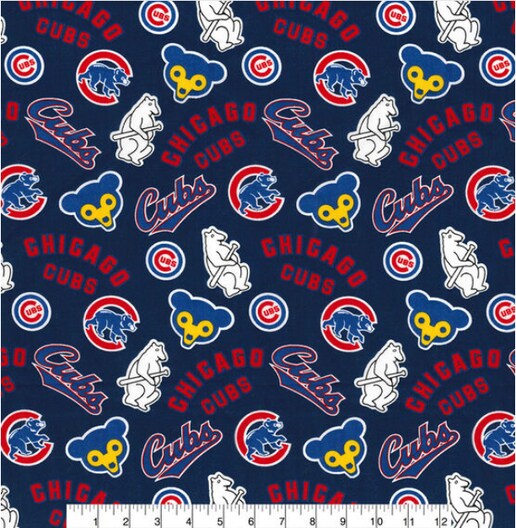 Licensed MLB Chicago Cubs Cooperstown Cotton 60023B Fabric by the Yard