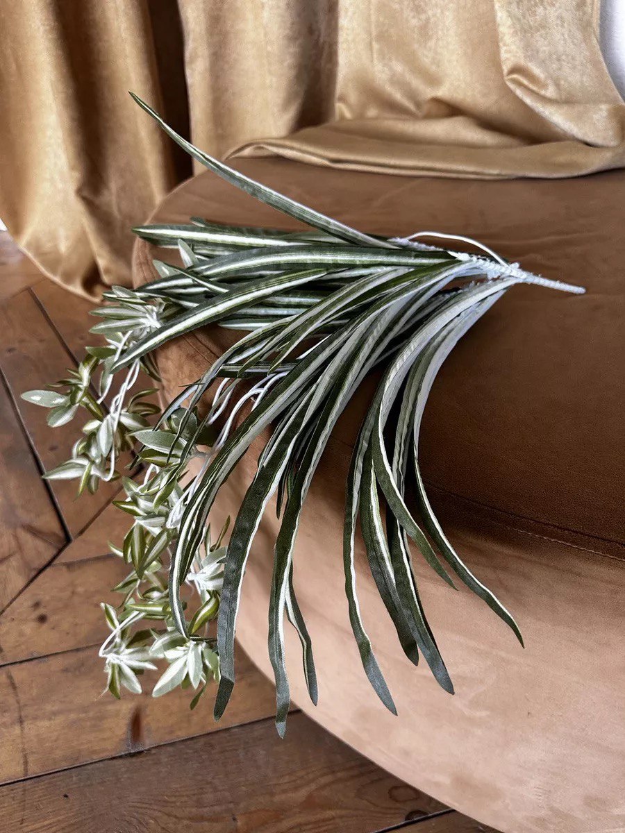 thumbnail image 2 of 60cm Artificial Silk Chlorophytum Plant – Fake Spider Grass, Green Plastic, Home/Office 2 of 5