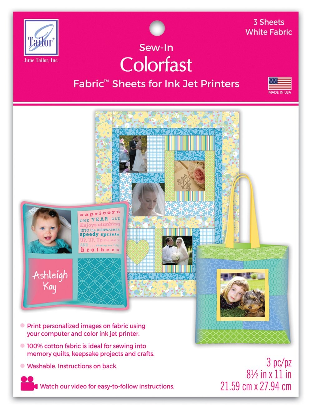 Colorfast Sew-In Fabric Sheets - 3 Sheets