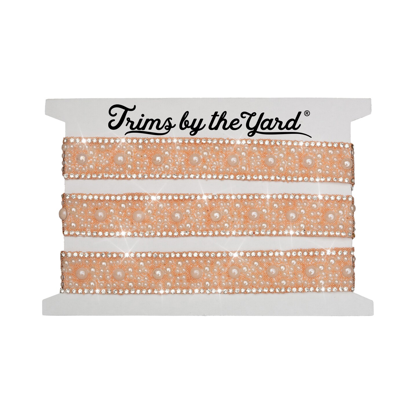 Harper 3/4&#x22; Pearl Beaded Rhinestone Iron-on Trim