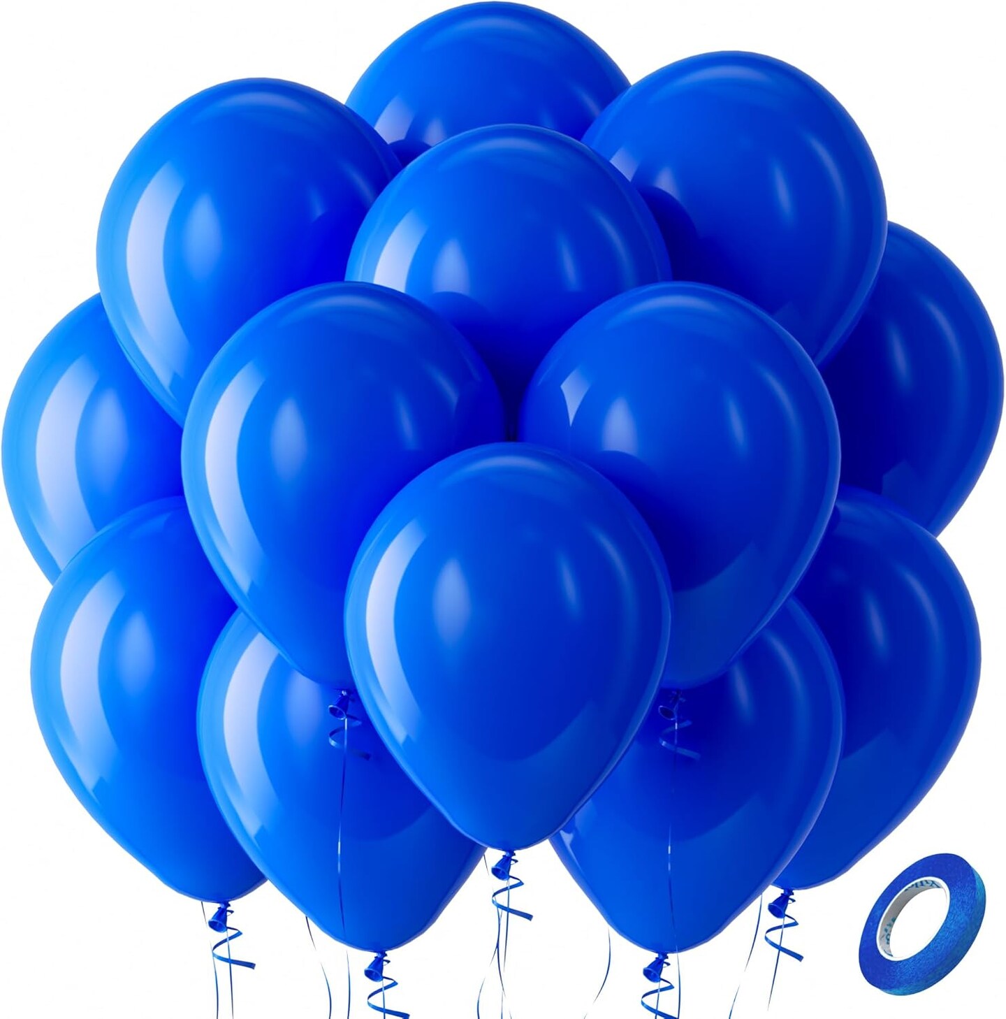 Royal Blue Latex Party Balloons - 100 Pack 12 inch Round Helium Blue Balloons
