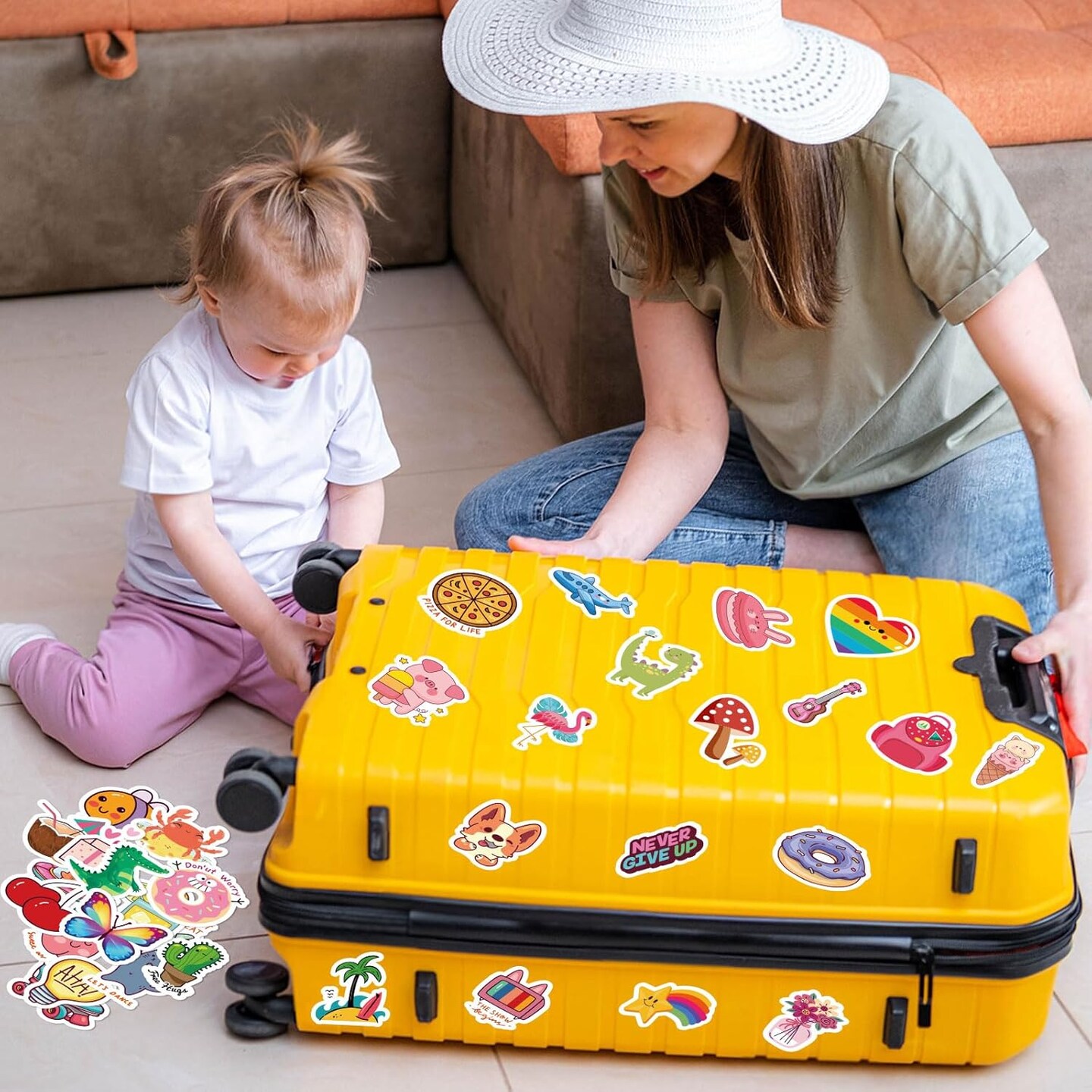 100 PCS Water Bottle Stickers for Kids, Cute Sticker for Girls,Waterproof Vinyl Kawaii Stickers