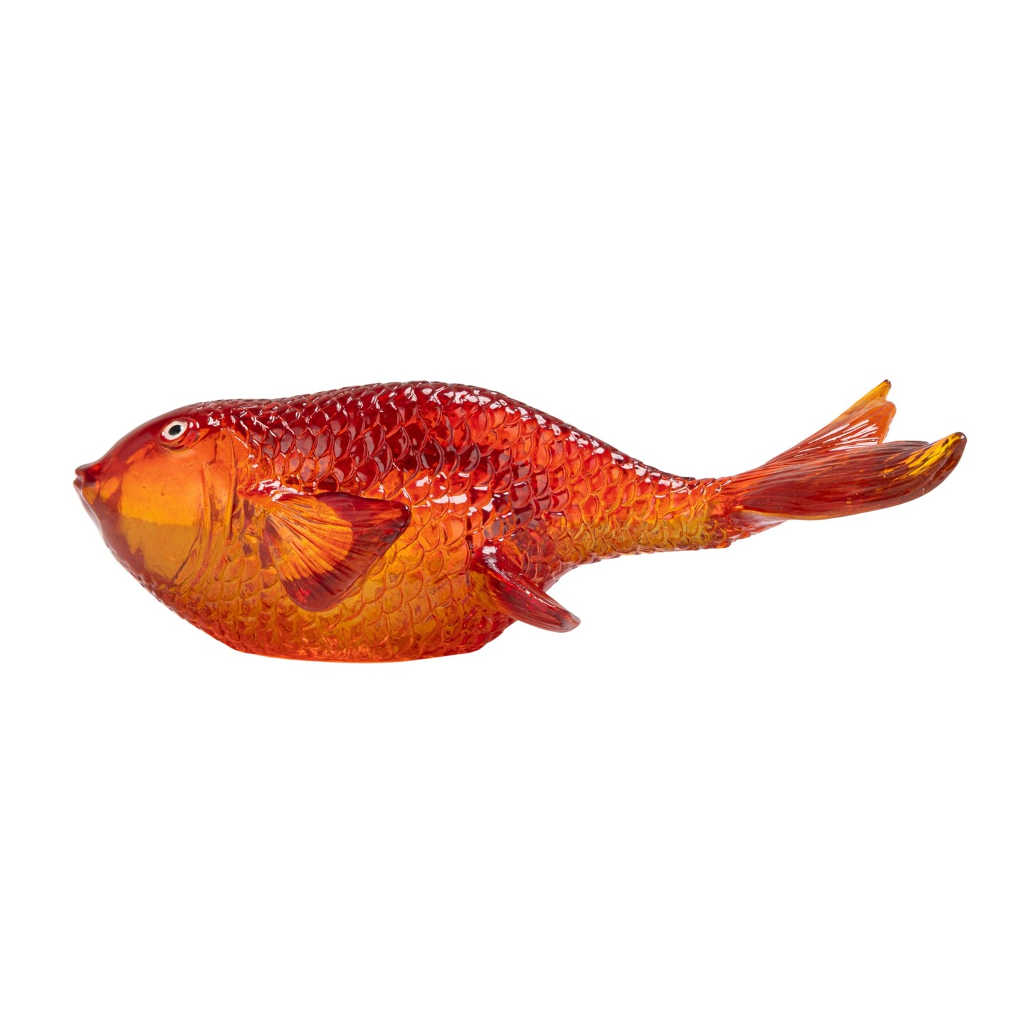 Hello Honey Transparent Resin Goldfish Figurine, Orange Color