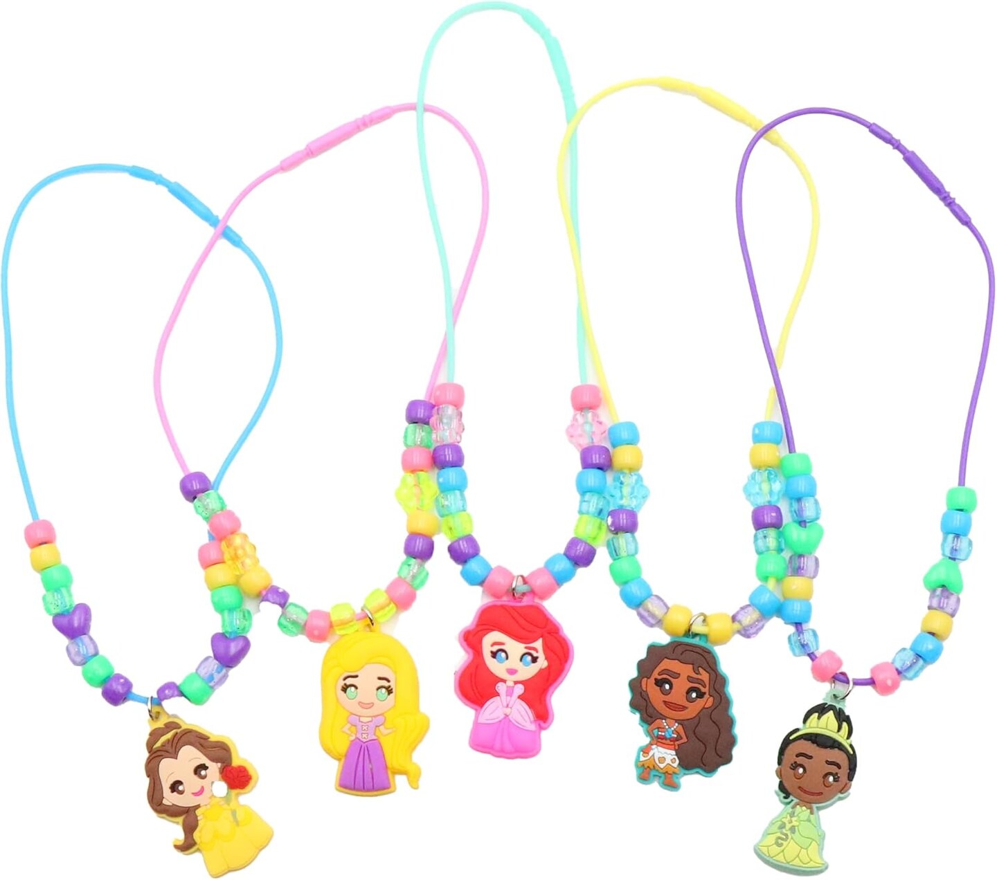 Disney Princess Necklace Activity Case – Jewelry Making Kit with Beads, Charms & Strings, Create Custom Princess Necklaces – Craft Gift for Girls Ages 3+ with Portable Storage Case