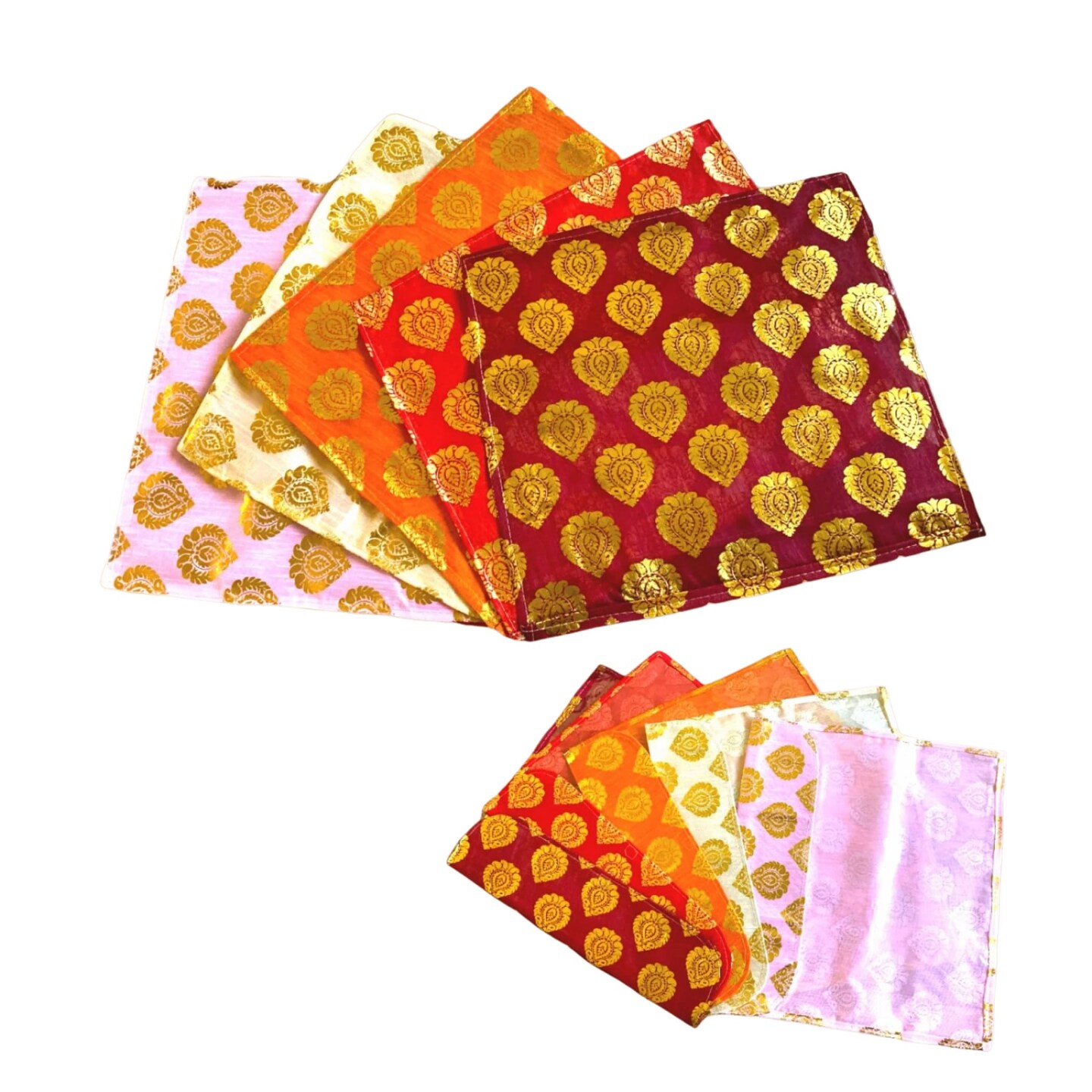 5 Assorted Brocade Sari Bags with Zipper Closure Clothes Organizer Sari Storage Bag for Wardrobe and Gifting Storage Wedding Favor Cloth Case Birthday