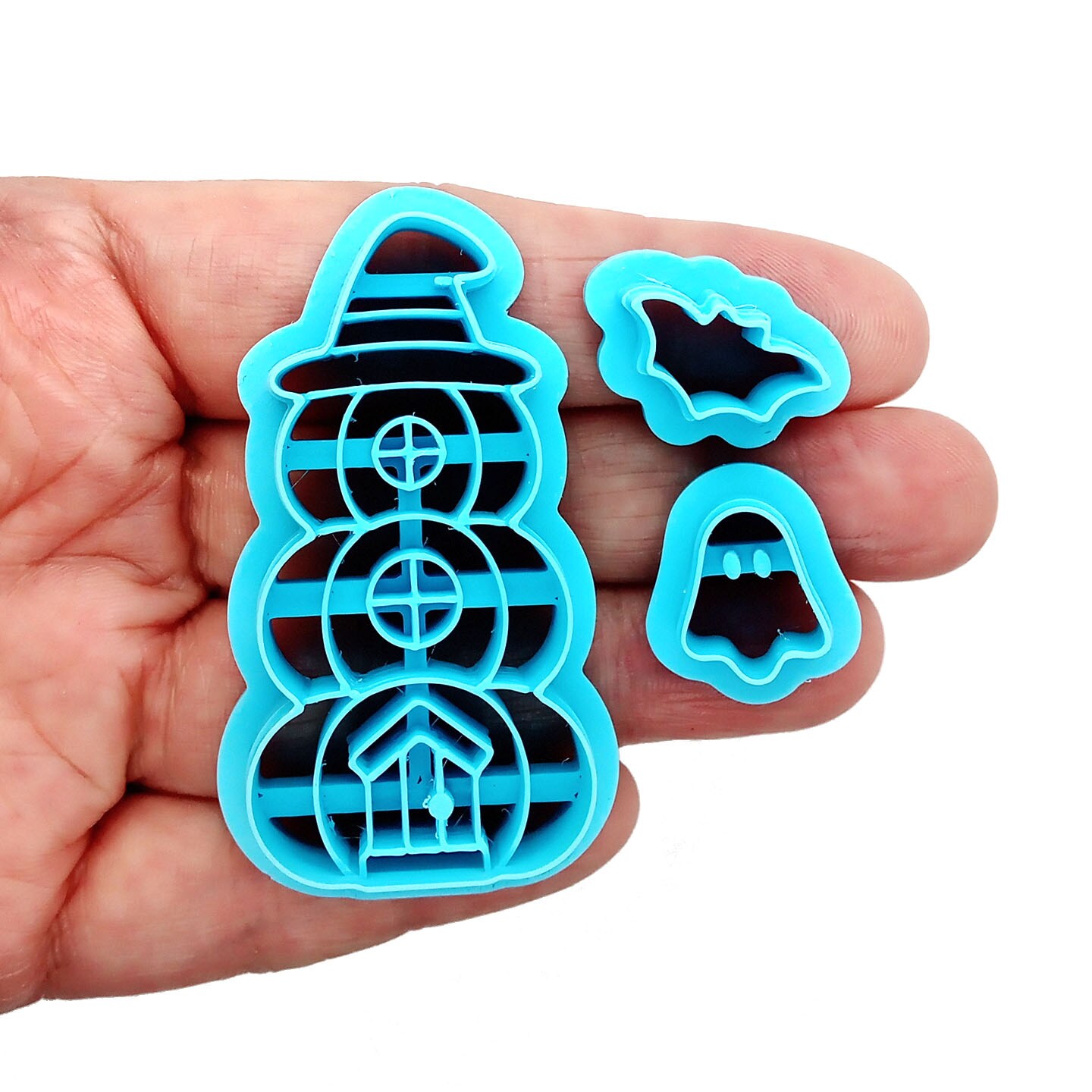 Pumpkin House with Bat & Ghost Clay Cutters, 3 pcs, Adorabilities