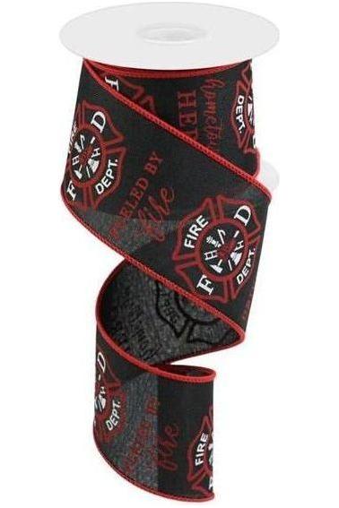 2.5&#x22; Firefighter Badge Ribbon: Black (10 Yards)