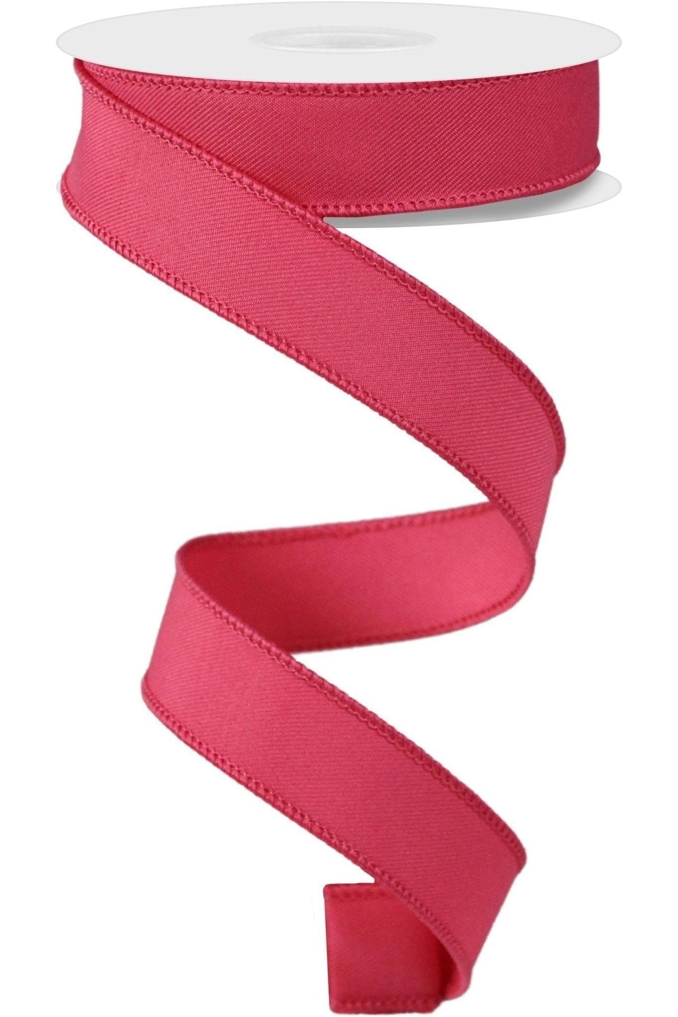 7/8&#x22; Diagonal Weave Ribbon: Hot Pink (10 Yards)