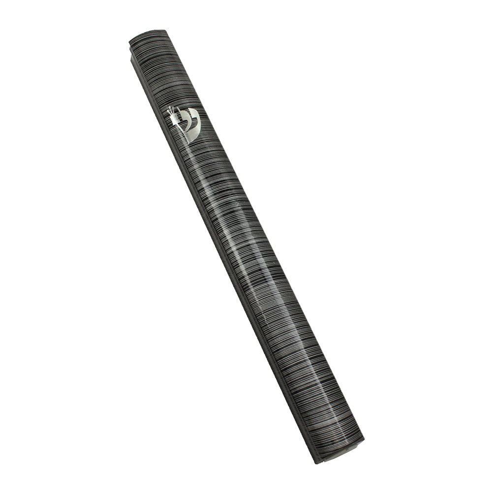 Aluminum Mezuzah Textured BLK with Silver Shin