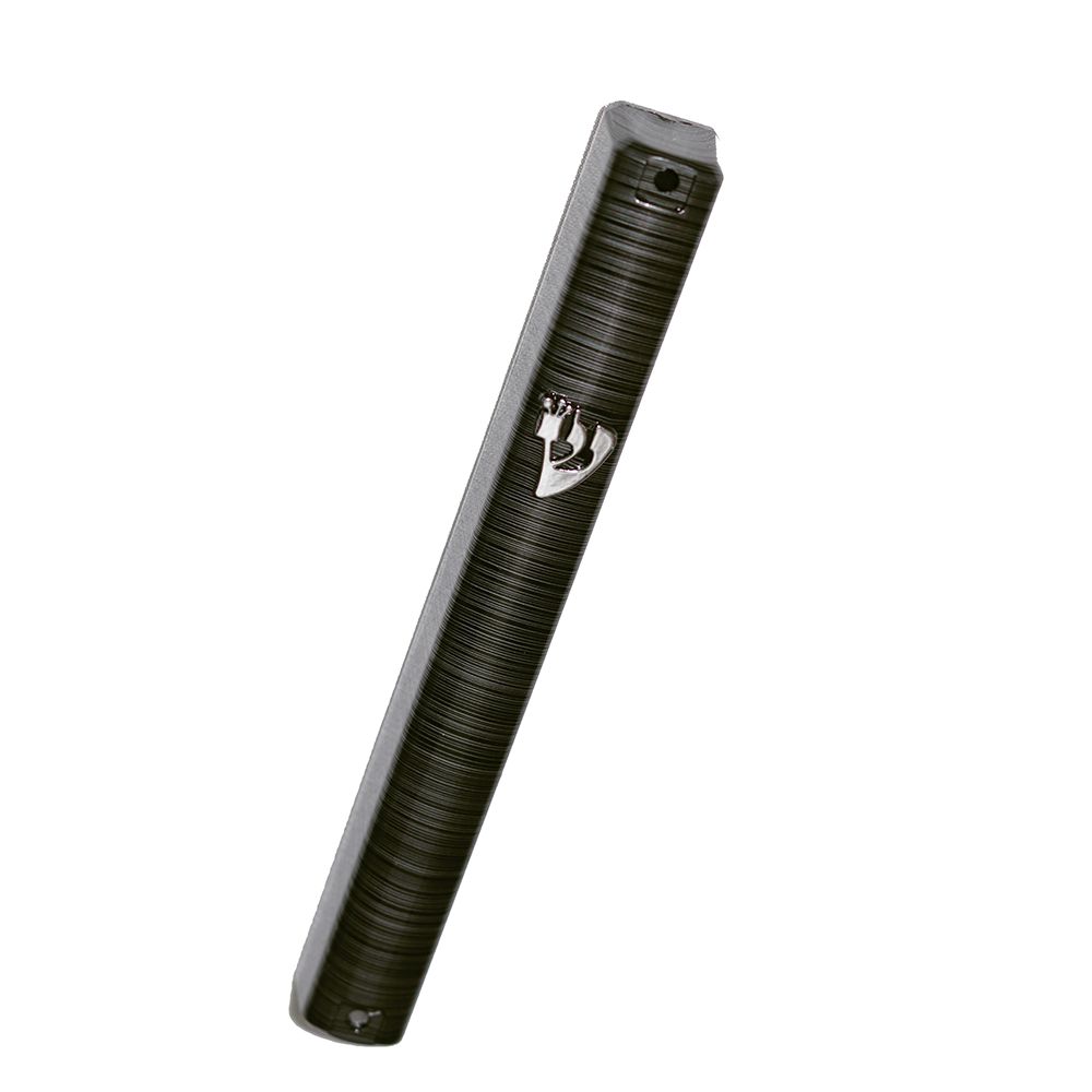 Textured Black Grey Mezuzah Case