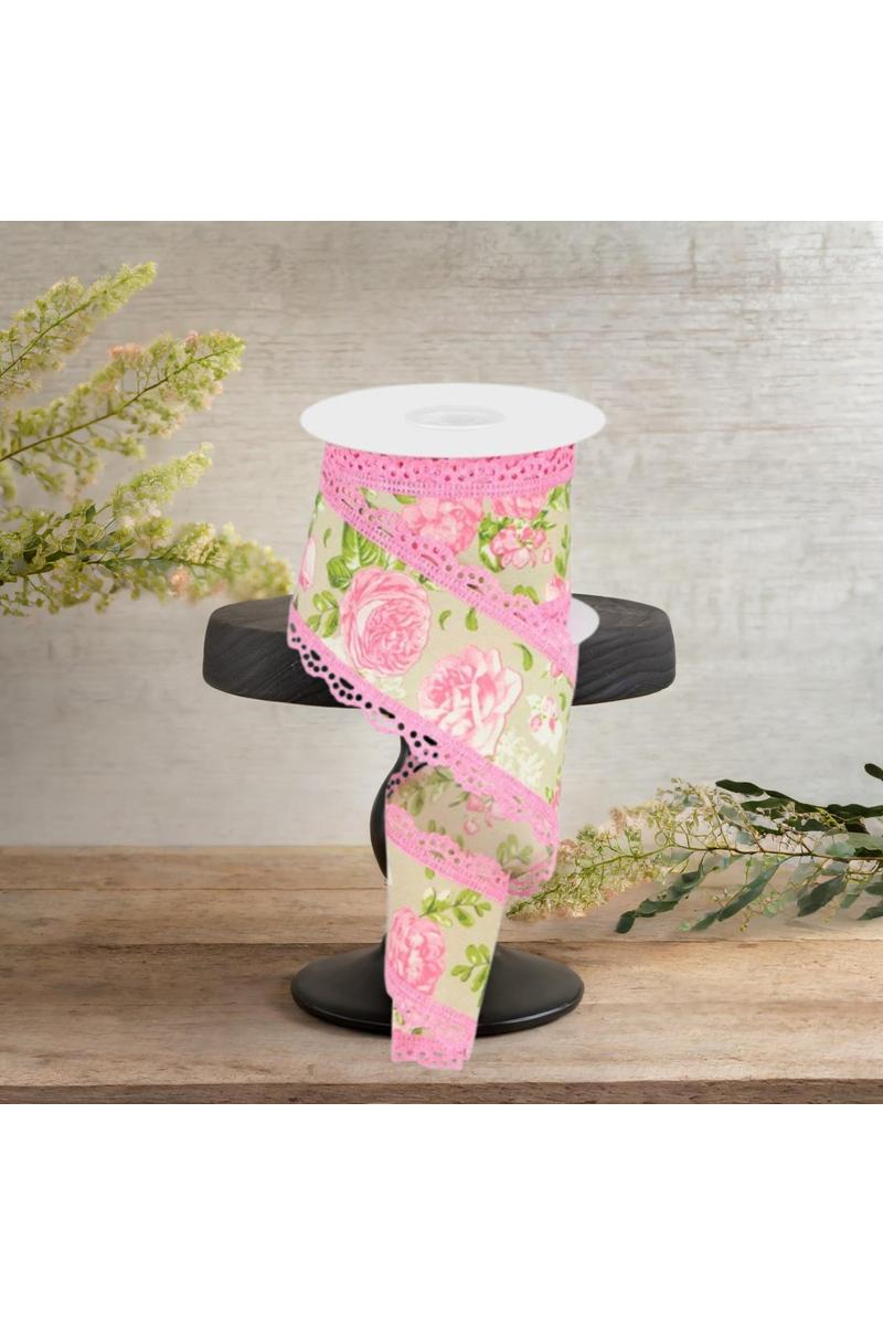 2.5&#x22; Floral Lace Ribbon: Natural (10 Yards)